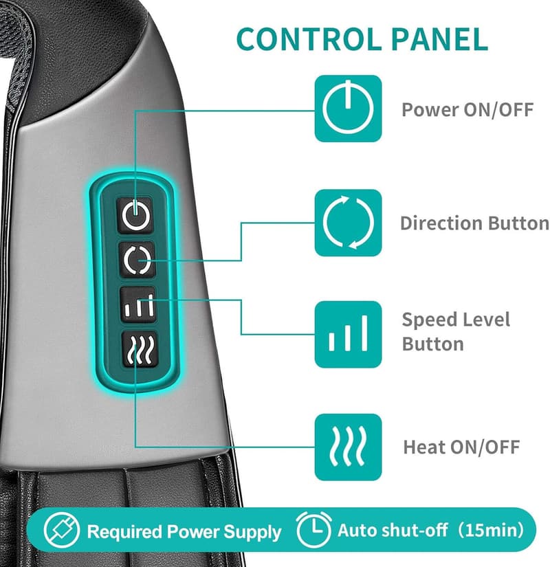 Shiatsu Neck & Back Massager with Heat for Pain Relief