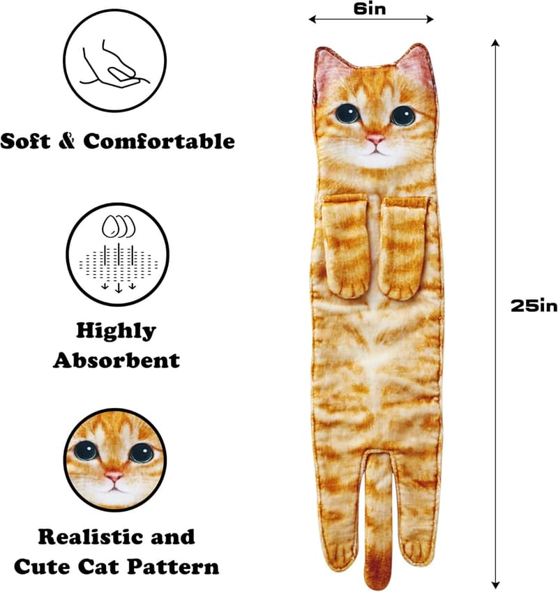 Housewarming Cat Hand Towels for Cat Lovers