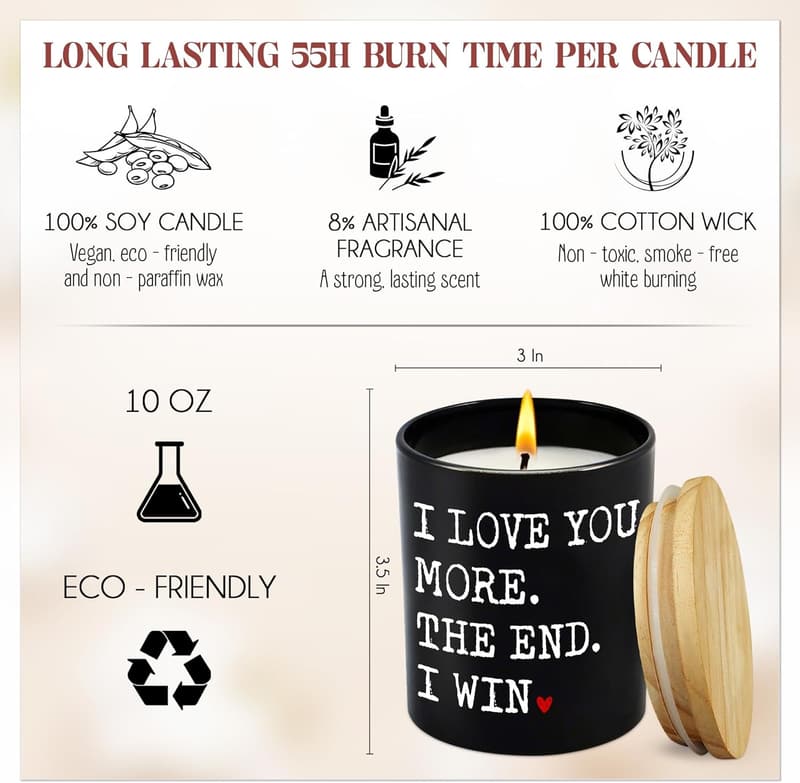 Anniversary Candle, Vanilla Lavender, 10 oz for Couples