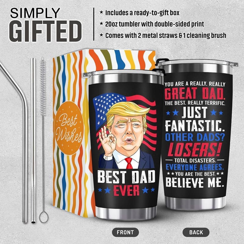 Father's Day Black 20oz Coffee Tumbler for Dad