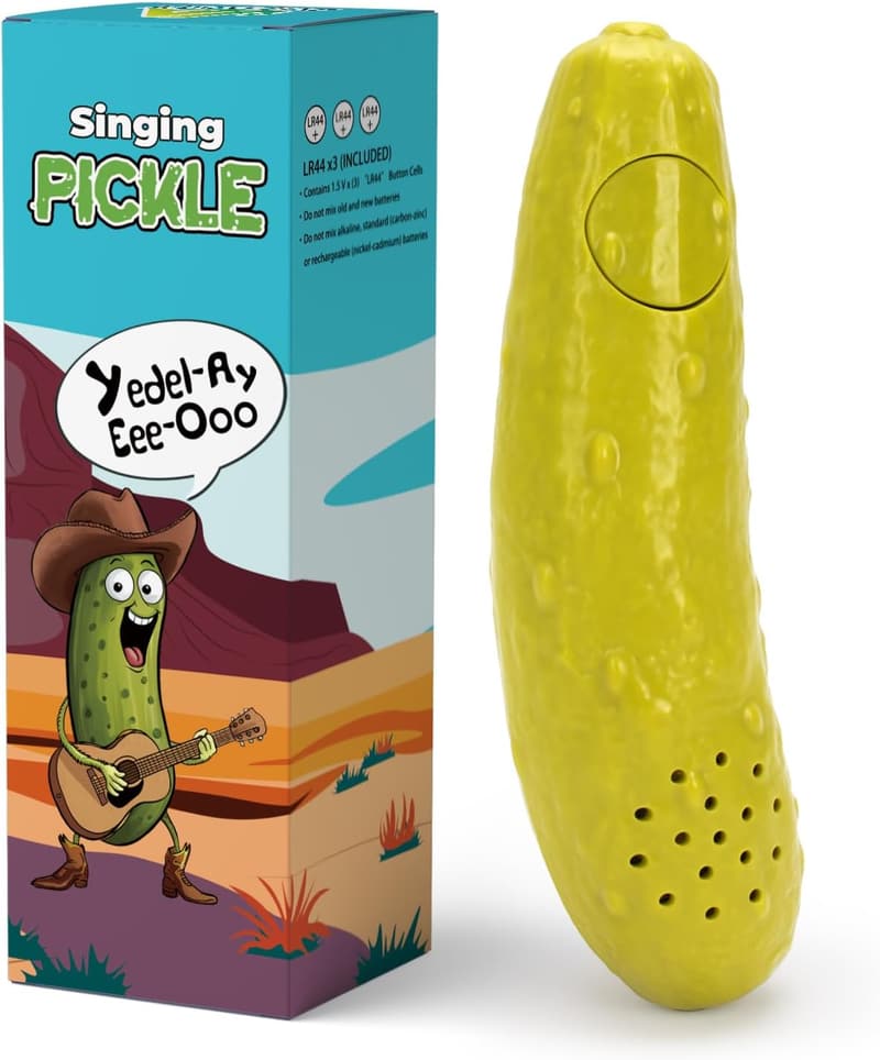 Gag Gift Singing Pickle Toy with Batteries