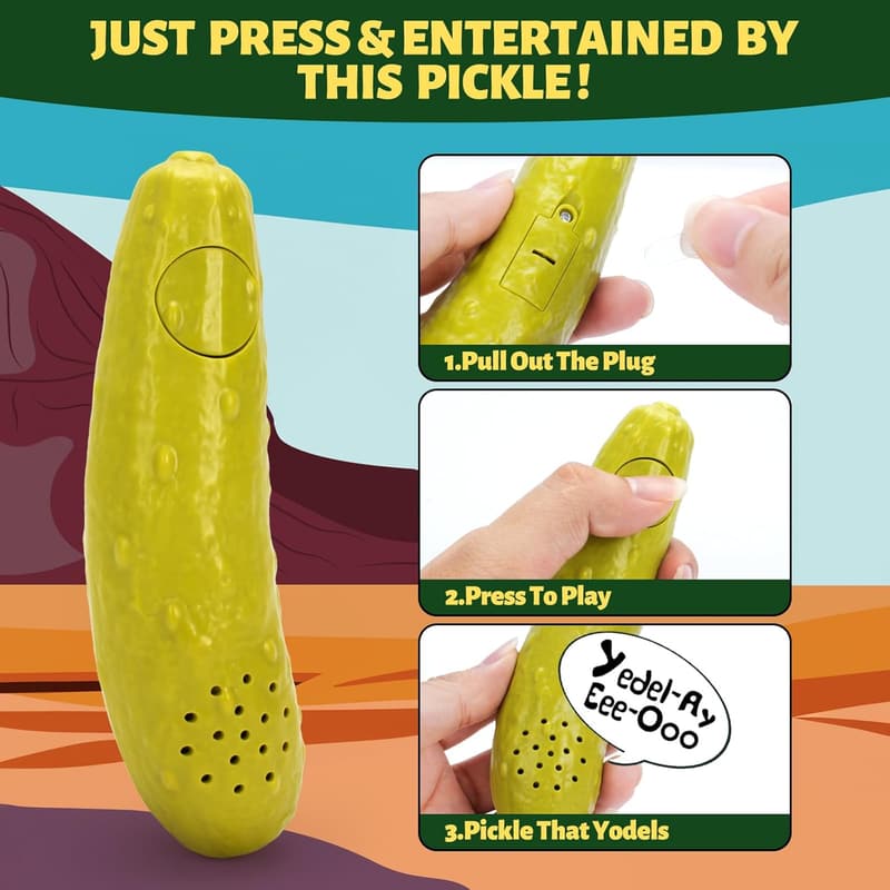 Gag Gift Singing Pickle Toy with Batteries