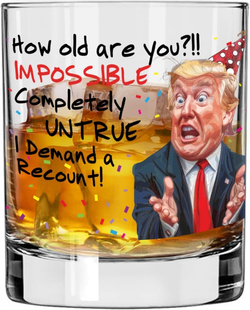 Birthday Whiskey Glass, Made in USA, Dishwasher Safe