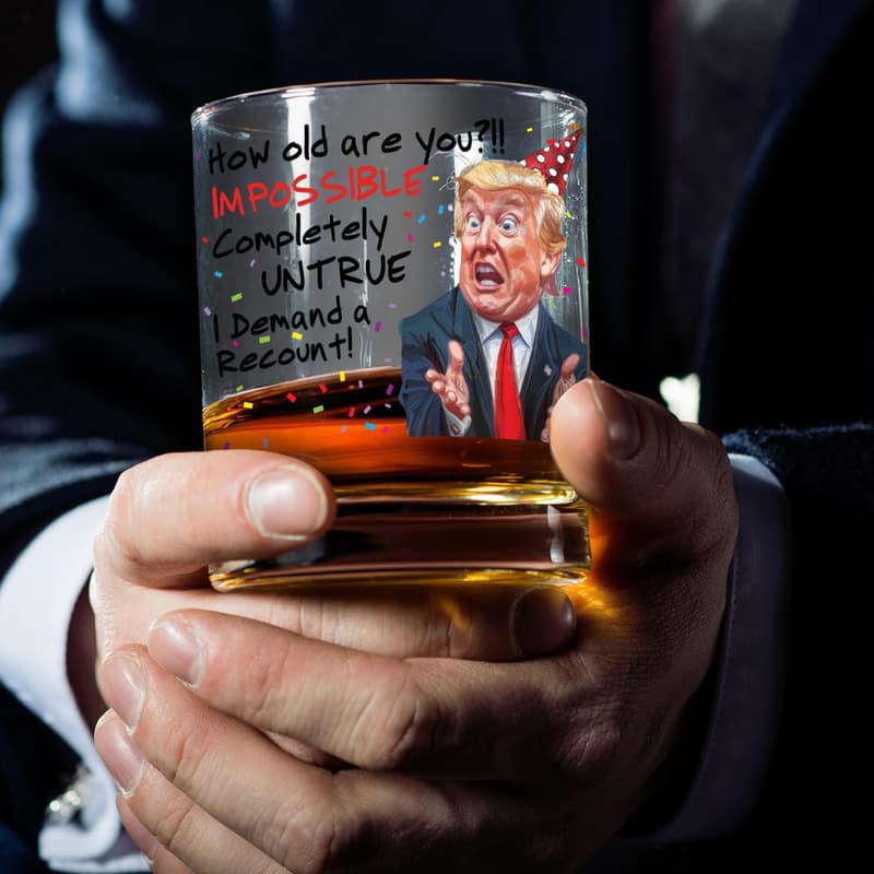Birthday Whiskey Glass, Made in USA, Dishwasher Safe