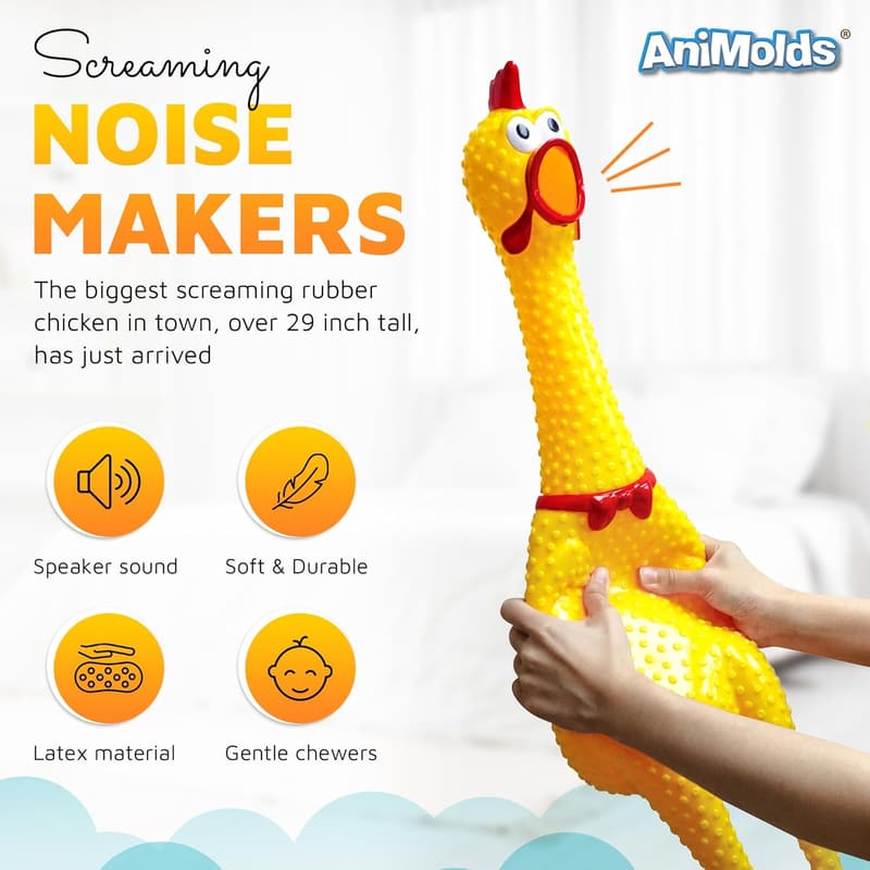 Giant Screaming Rubber Chicken Toy for Parties