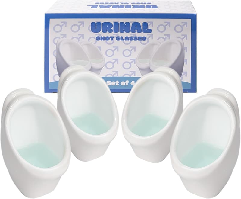 White Elephant Urinal Shot Glasses - Novelty Gift