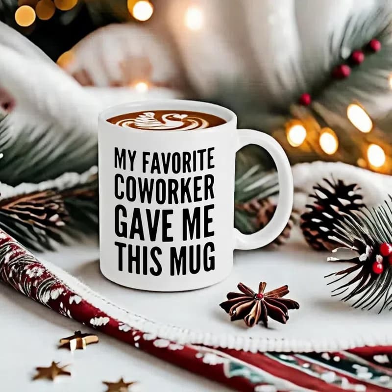Secret Santa Ceramic Mug - 11 oz White Elephant Gift