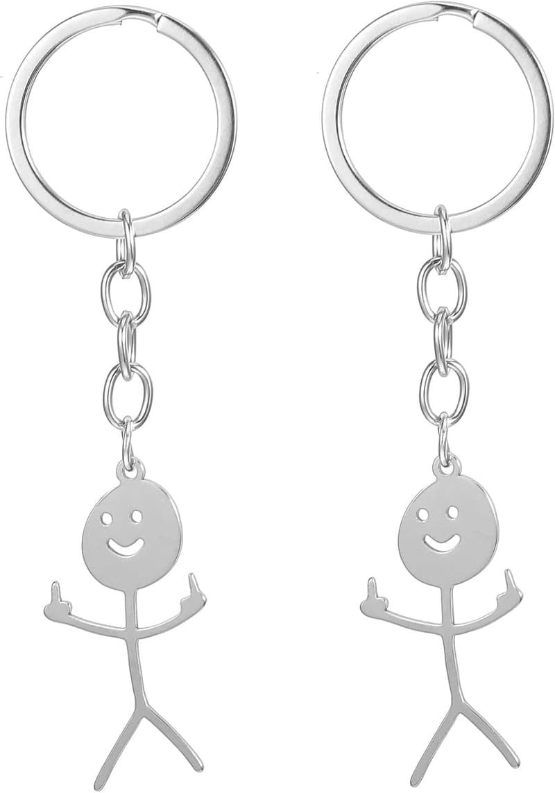 Gift Keychains for Men & Couples - Silver Set