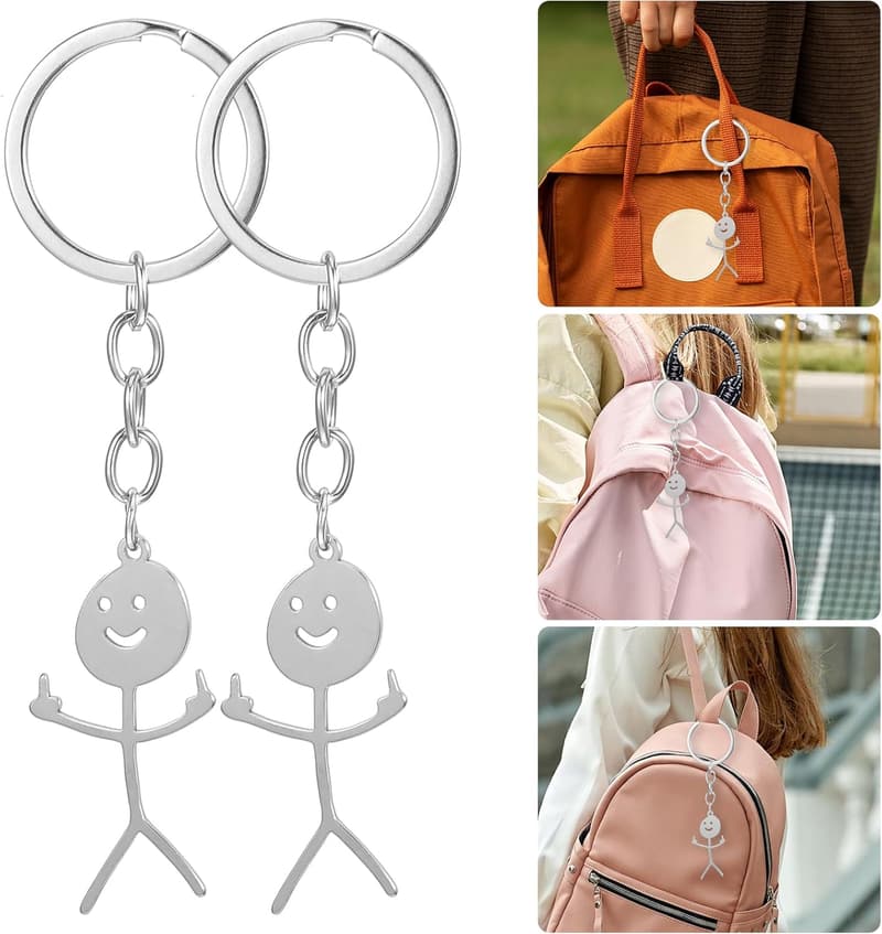 Gift Keychains for Men & Couples - Silver Set