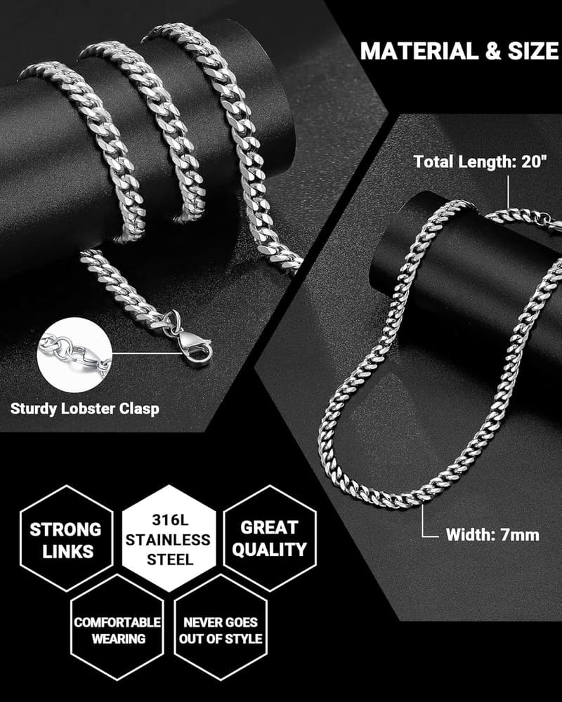 Anniversary Cuban Link Chain Necklace for Men