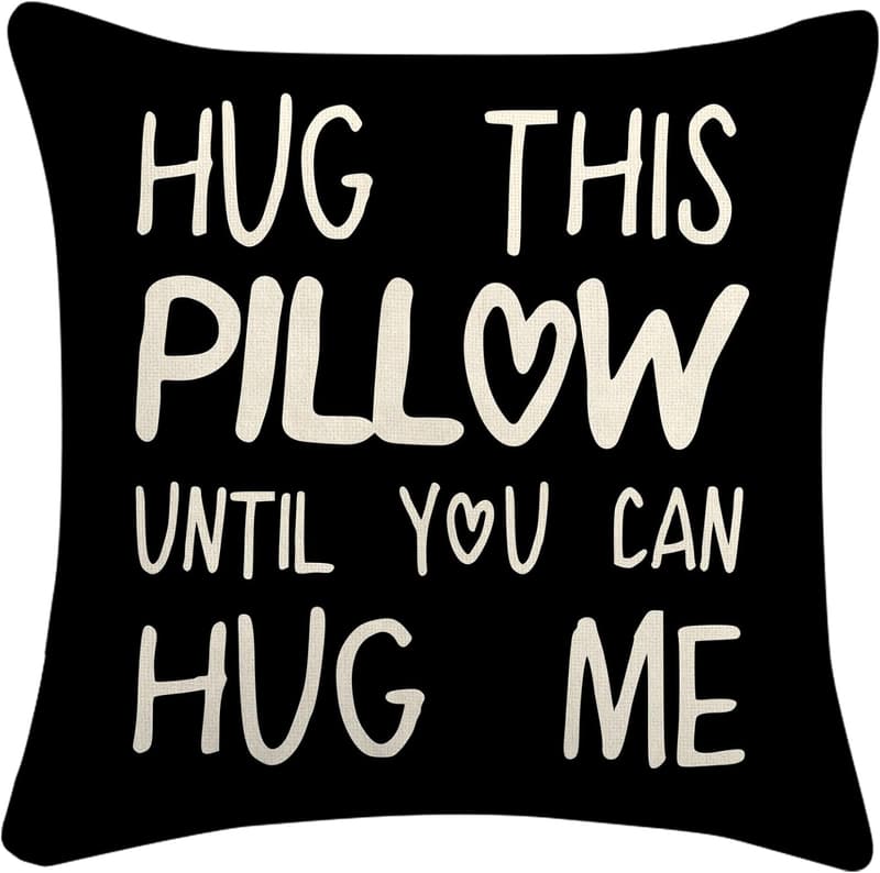 Long-Distance Love Pillow Cover, 18x18 Black