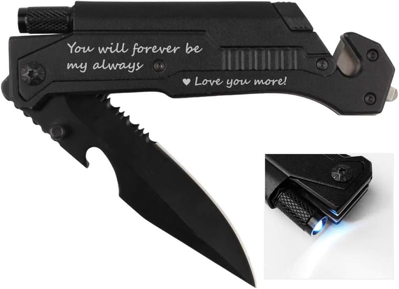 Husband Birthday Pocket Knife with 6 Tools
