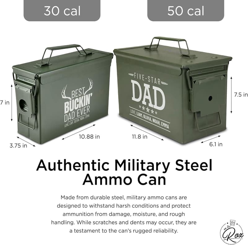 Father's Day Custom Ammo Box, 30 Cal Gift for Men