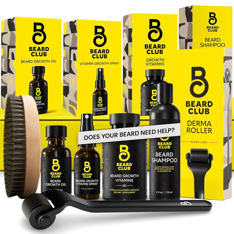 Beard Growth Kit with Cedar Infused Oil & Roller