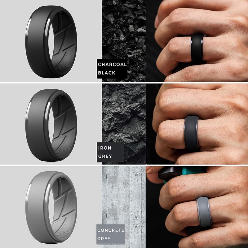 Men's Silicone Rings 10mm Breathable Multipack