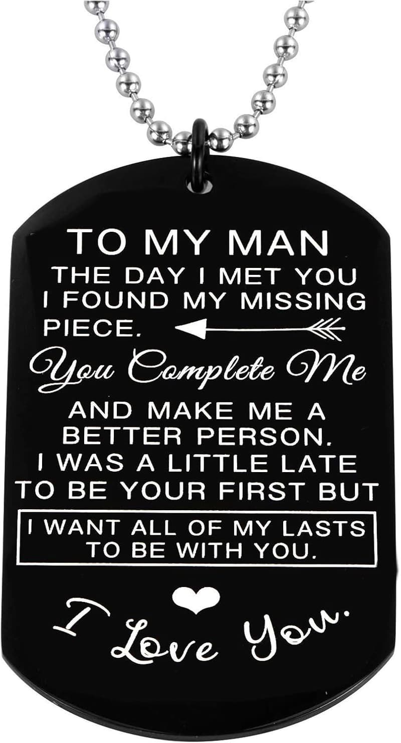 Dog Tag Pendant Necklace for Him