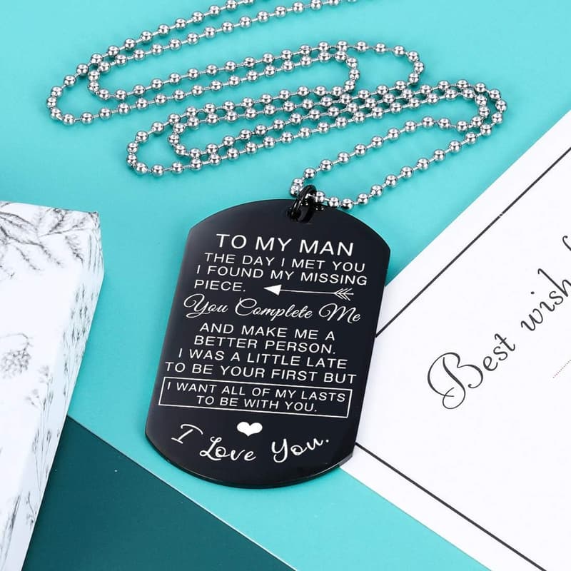 Dog Tag Pendant Necklace for Him
