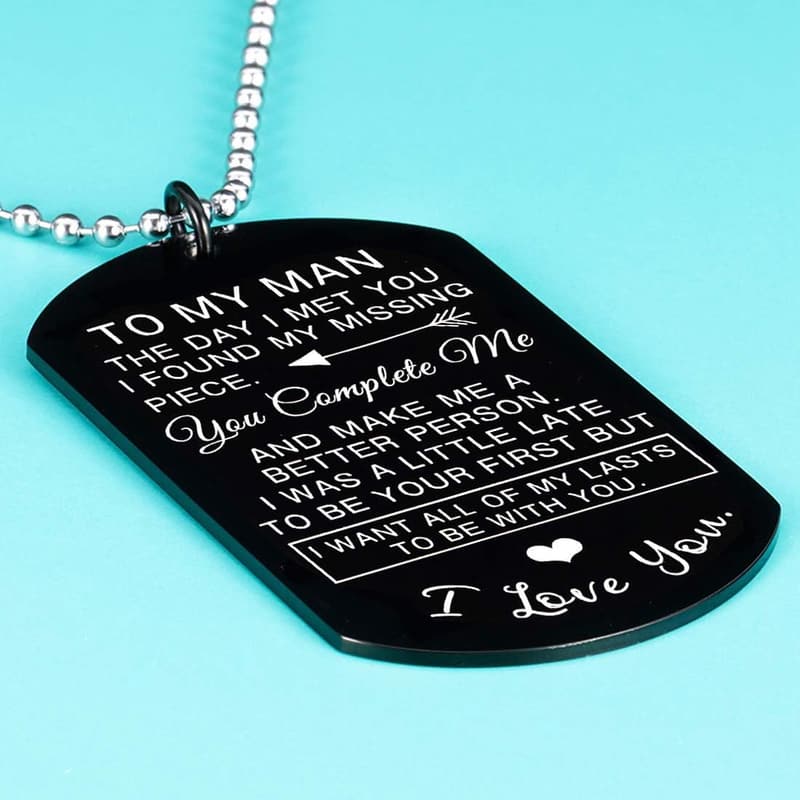 Dog Tag Pendant Necklace for Him