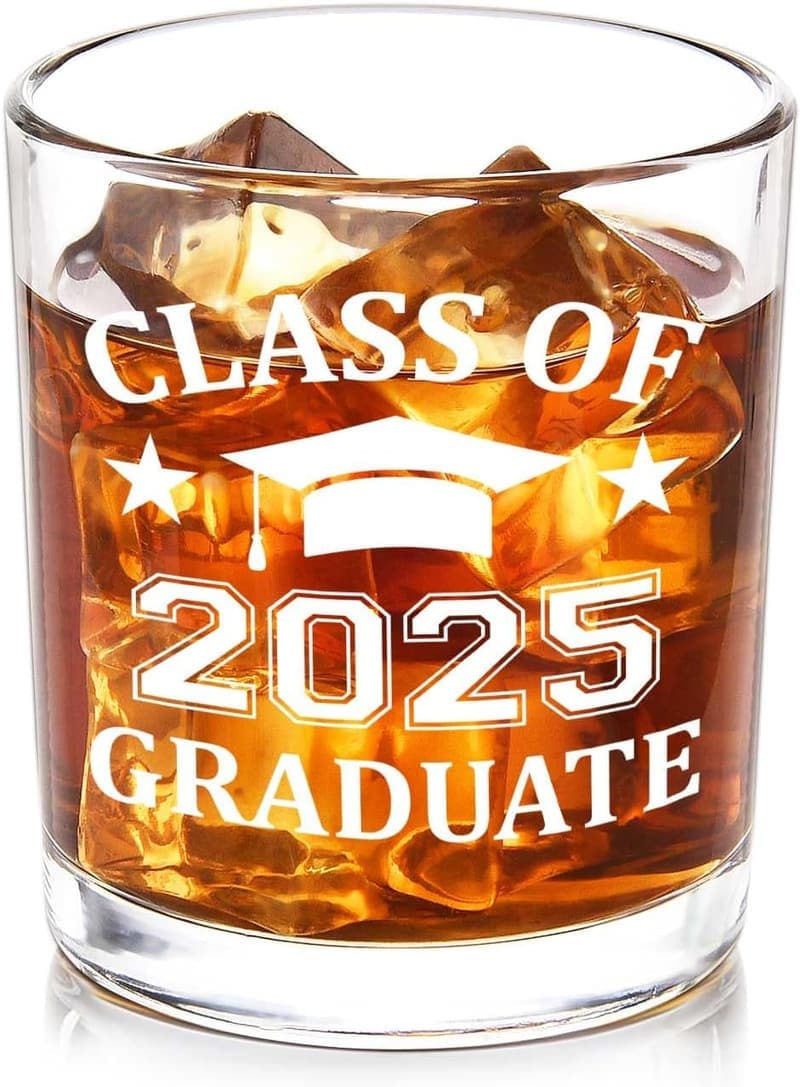 2025 Graduation Whiskey Glass for Men, 10 oz