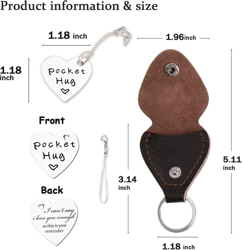 Long Distance Leather Pocket Hug Token Gift