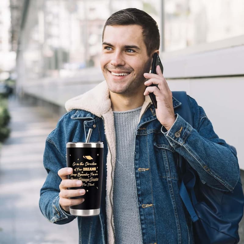 2025 Graduation Black Wine Tumbler Set for Men
