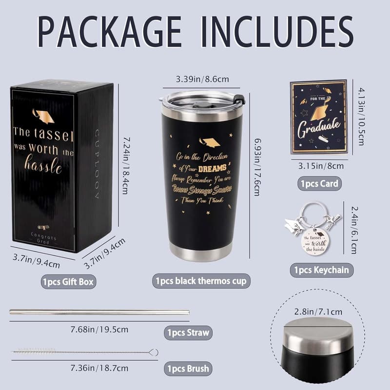 2025 Graduation Black Wine Tumbler Set for Men