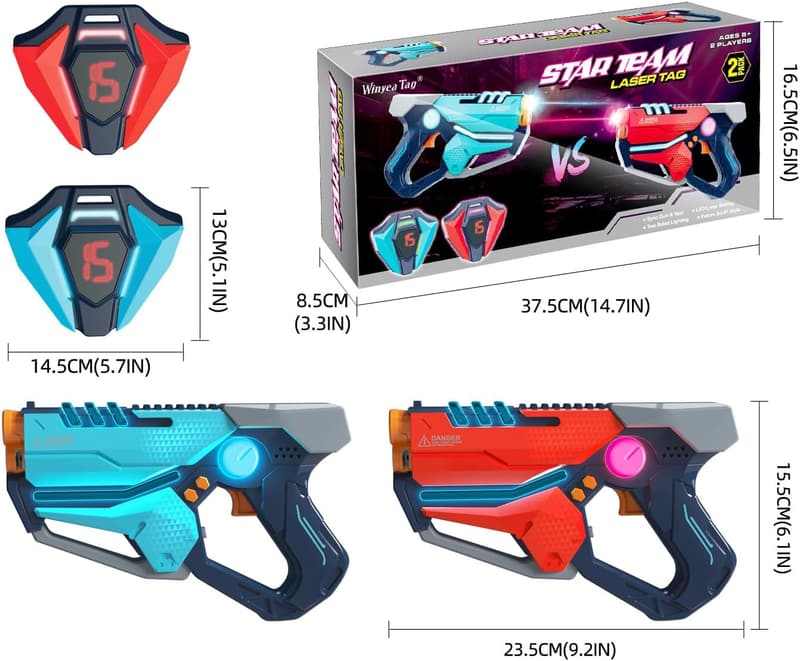 Laser Tag Set for Kids & Teens with LED Vests - Birthday Gift