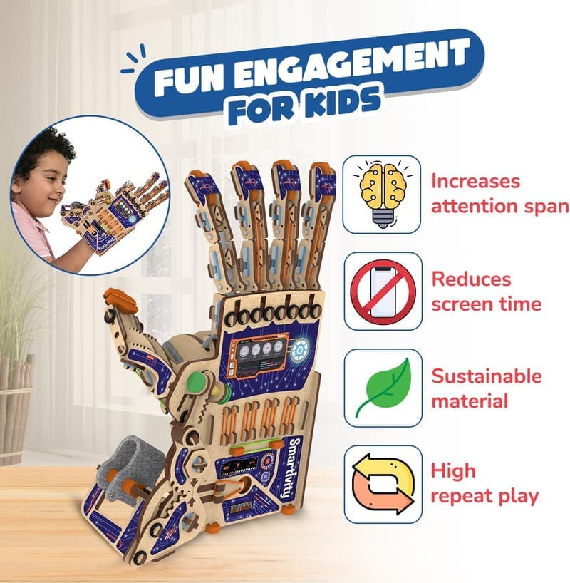 STEM Toy: Smartivity DIY Robotic Mechanical Hand for Ages 8-14
