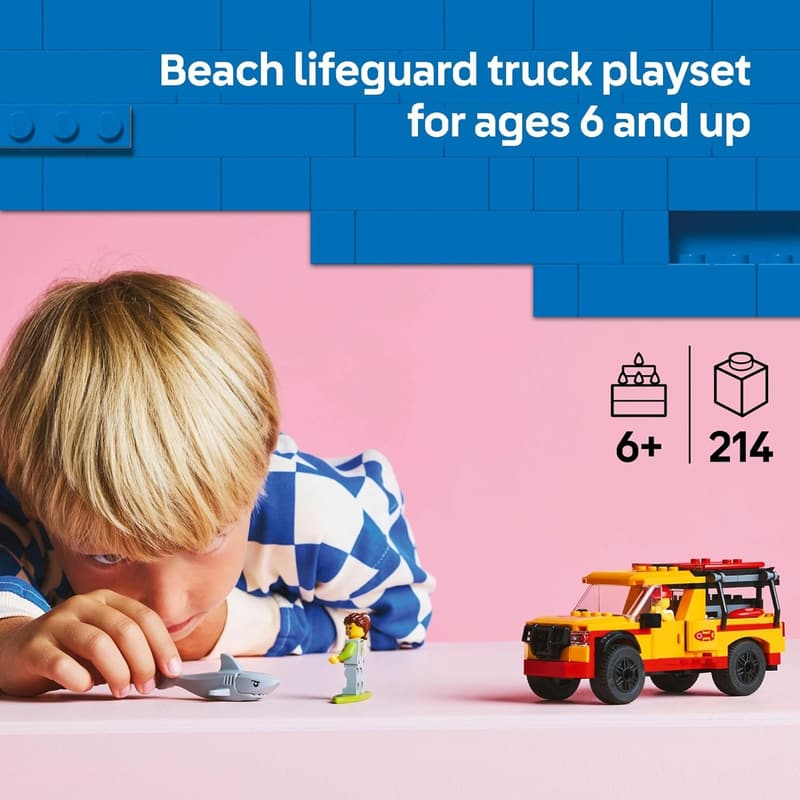 LEGO City Lifeguard Beach Rescue Truck Toy with Minifigures