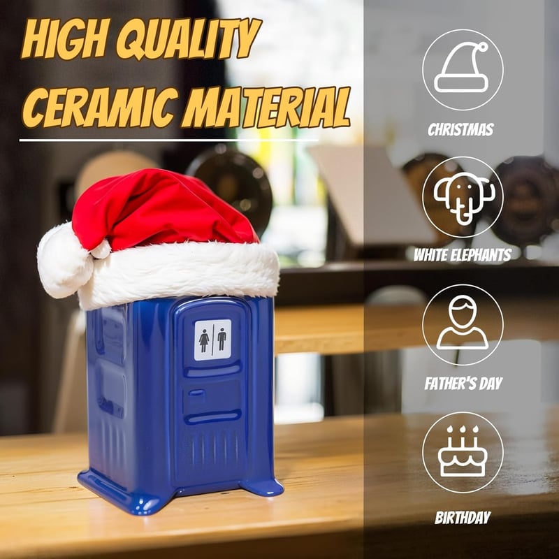 Ceramic Porta Potty Shot Glasses - Funny Gag Gift for Adults