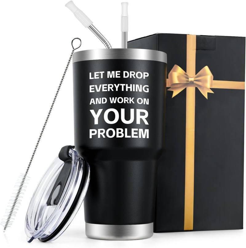 Stainless Steel Travel Tumbler for Men - Secret Santa Gift (30oz)