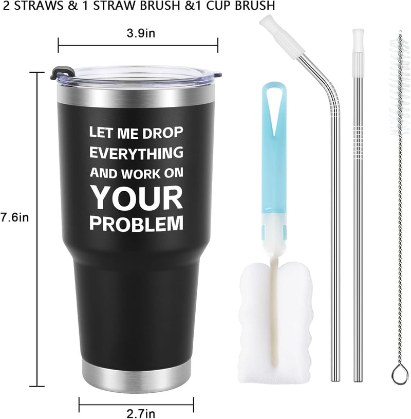Stainless Steel Travel Tumbler for Men - Secret Santa Gift (30oz)