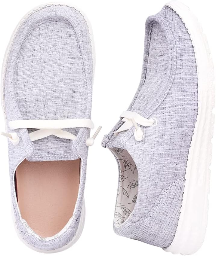 Women's Breathable Canvas Loafers - Casual Walking Flats