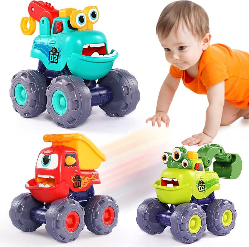 Birthday Monster Truck Toys for Toddlers Ages 1-3