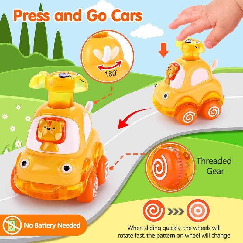 Press and Go Cars Toy for 1-Year-Old Birthday Gift