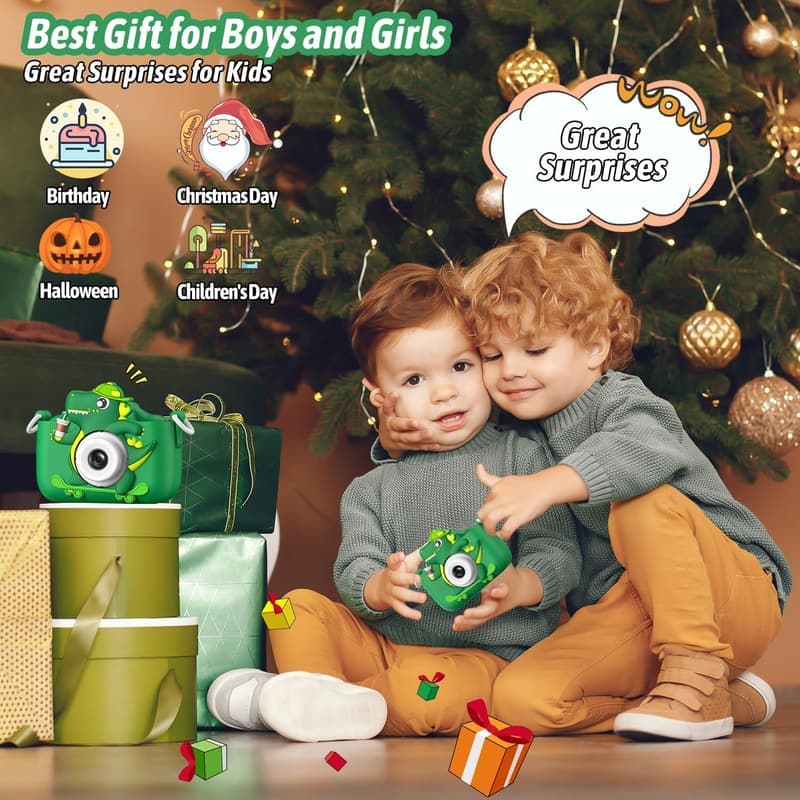 Kids HD Selfie Camera with Silicone Cover - Perfect Gift for Ages 3-12