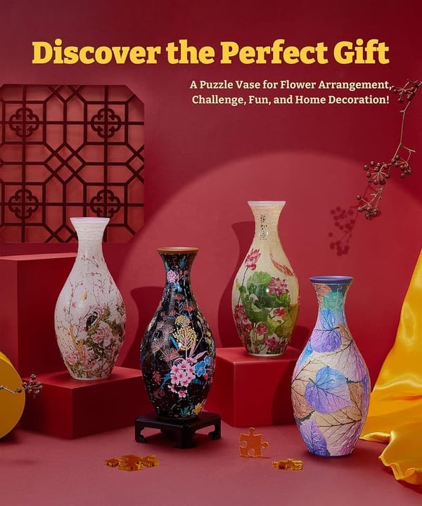 Unique 3D Puzzle Vase for Home Decoration - Translucent Design