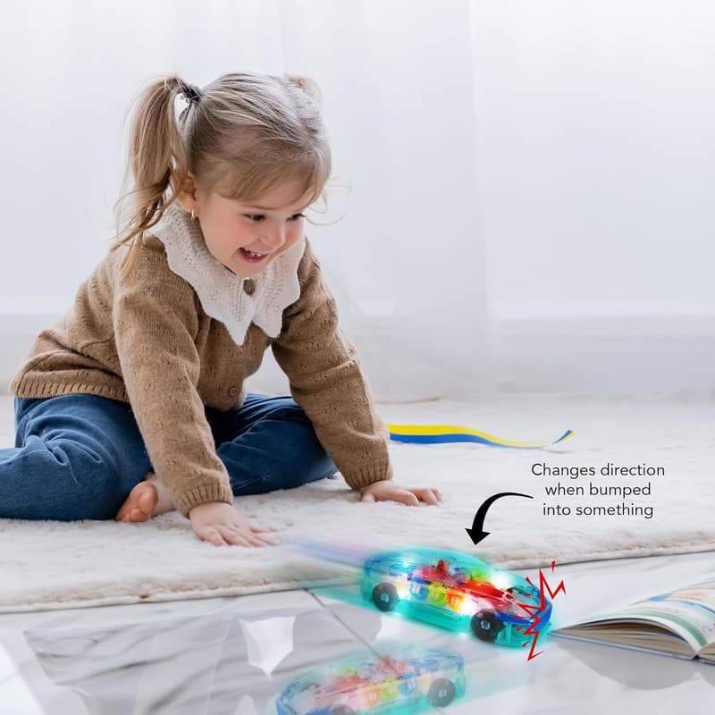 Easter Light-Up Sensory Car Toy for Toddlers with Music and LED