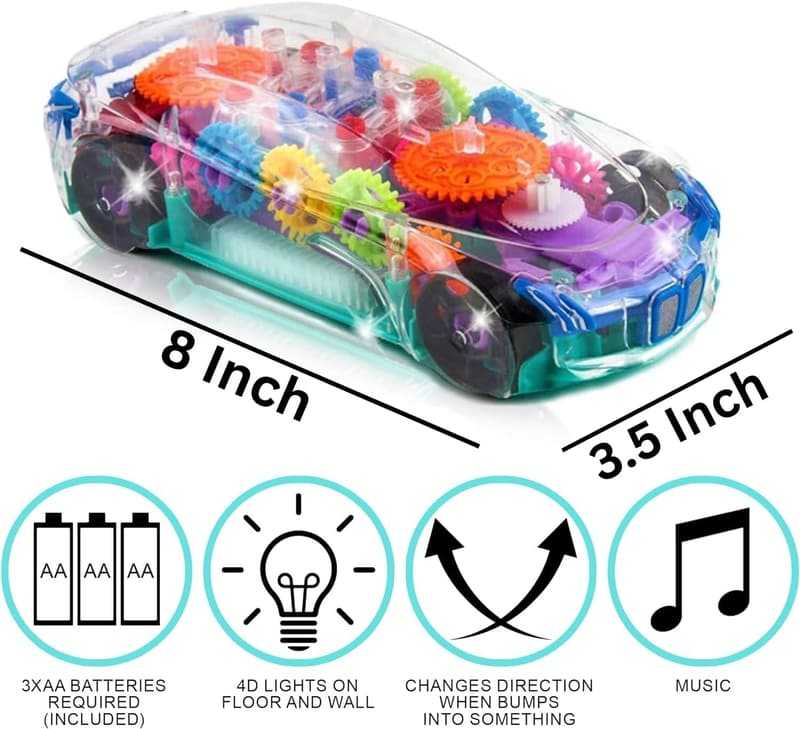 Easter Light-Up Sensory Car Toy for Toddlers with Music and LED