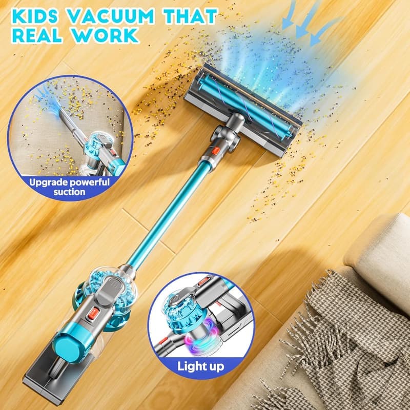 Interactive 4-in-1 Kids Vacuum Toy with Light & Sound