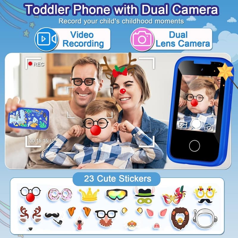 Kids' Learning Phone with Dual Camera - Gifts for Ages 3-10
