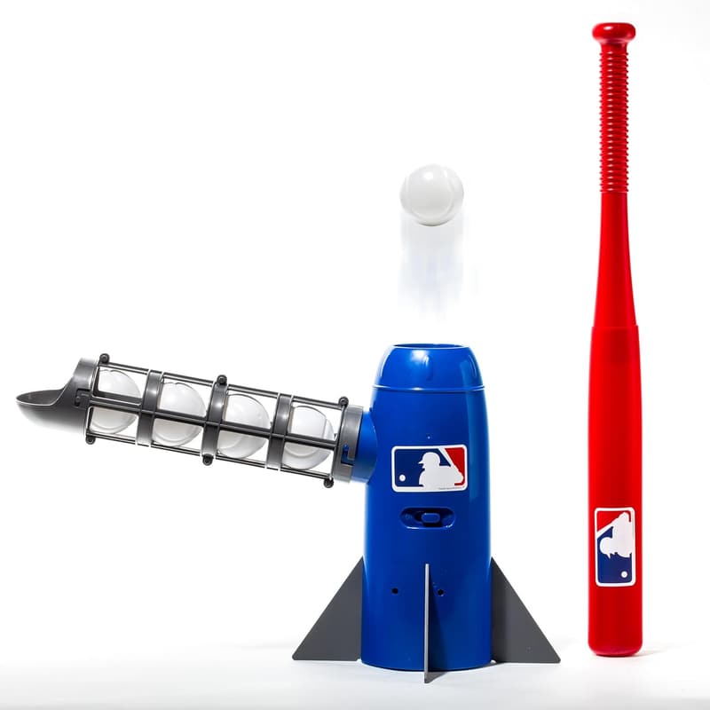 Kids Baseball Trainer - Franklin Sports Pitching Machine with 5 Balls & Bat