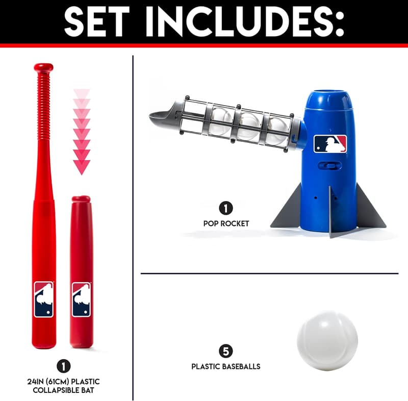 Kids Baseball Trainer - Franklin Sports Pitching Machine with 5 Balls & Bat