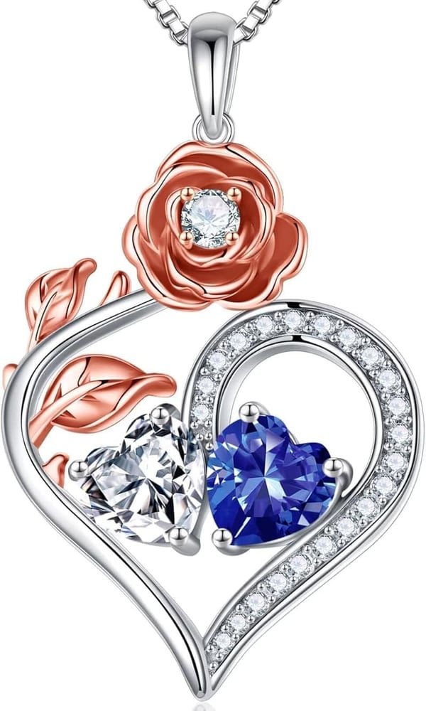 Anniversary Birthstone Necklace for Women - 925 Sterling Silver