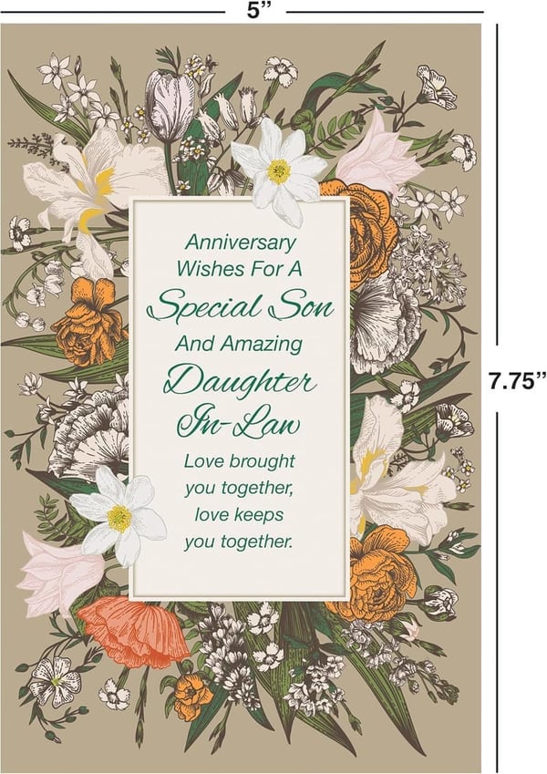 Anniversary Card for Son & Daughter-in-Law - 5