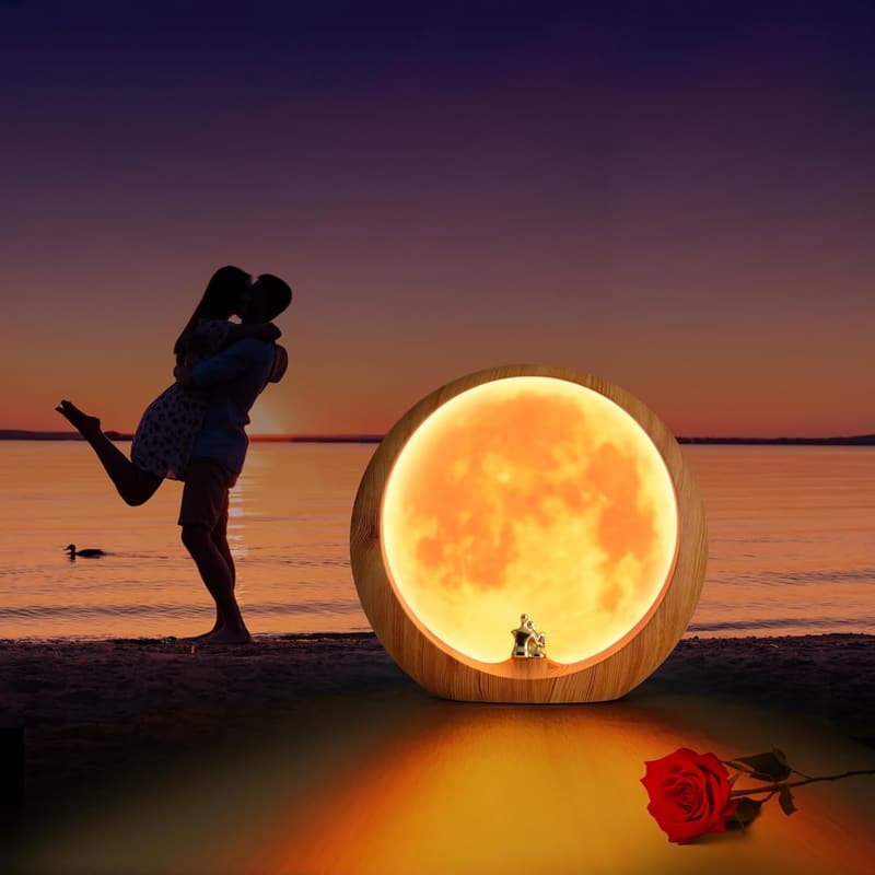Anniversary Moon Lamp - Romantic Night Light for Couples