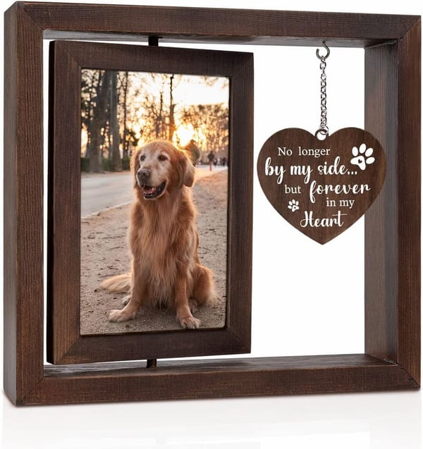 Dog Memorial Picture Frame - Rotating 4x6 Photo Display