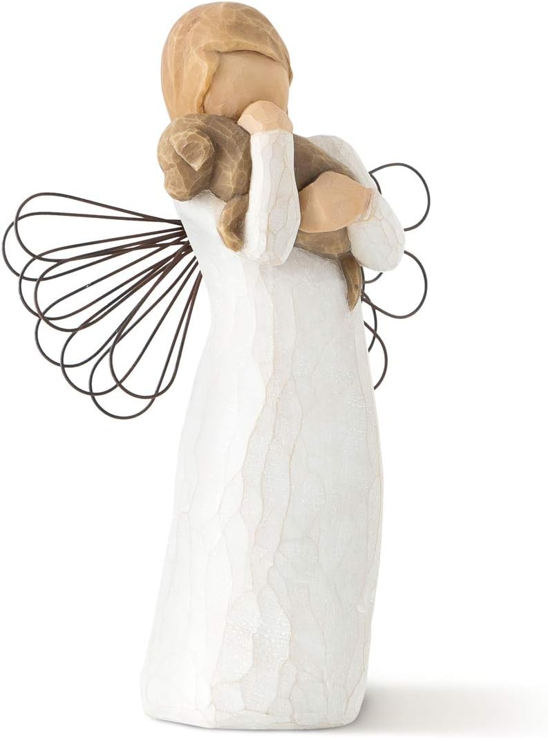 Friendship Angel Figurine with Dog - Hand-Painted Keepsake