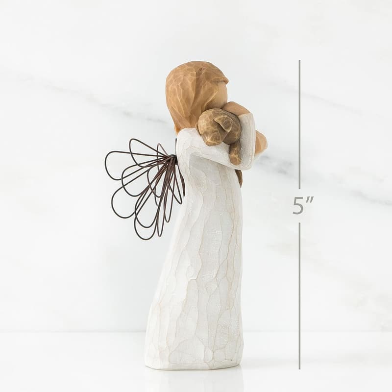 Friendship Angel Figurine with Dog - Hand-Painted Keepsake