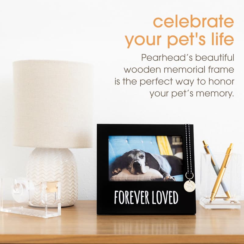 Pet Memorial Picture Frame for Dog Lovers, Black Keepsake
